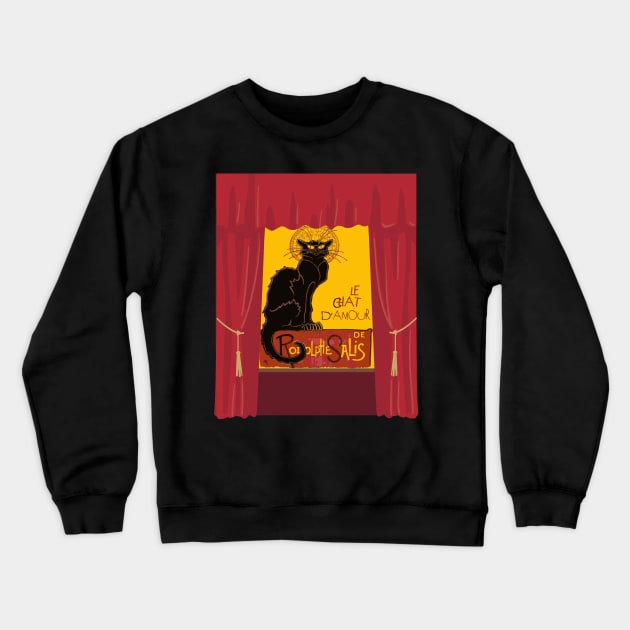 Le Chat Noir DAmour Theatre Stage Crewneck Sweatshirt by taiche